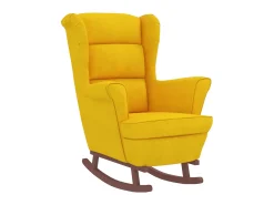 Cadeira de baloiço c/ pernas de metal e banco veludo amarelo PT549060