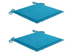 Cadeira de baloiço com almofadão azul teca maciça PT415306