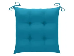 Cadeira de baloiço com almofadão azul-claro teca maciça PT694541