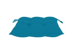 Cadeira de baloiço com almofadão azul-claro teca maciça PT694541