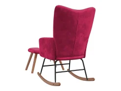 Cadeira de baloiço com banco veludo vermelho tinto