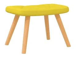 Cadeira de baloiço com banco tecido amarelo mostarda