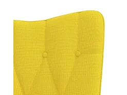 Cadeira de baloiço com banco tecido amarelo mostarda