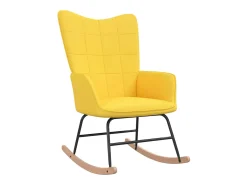 Cadeira de baloiço com banco tecido amarelo mostarda PT995479