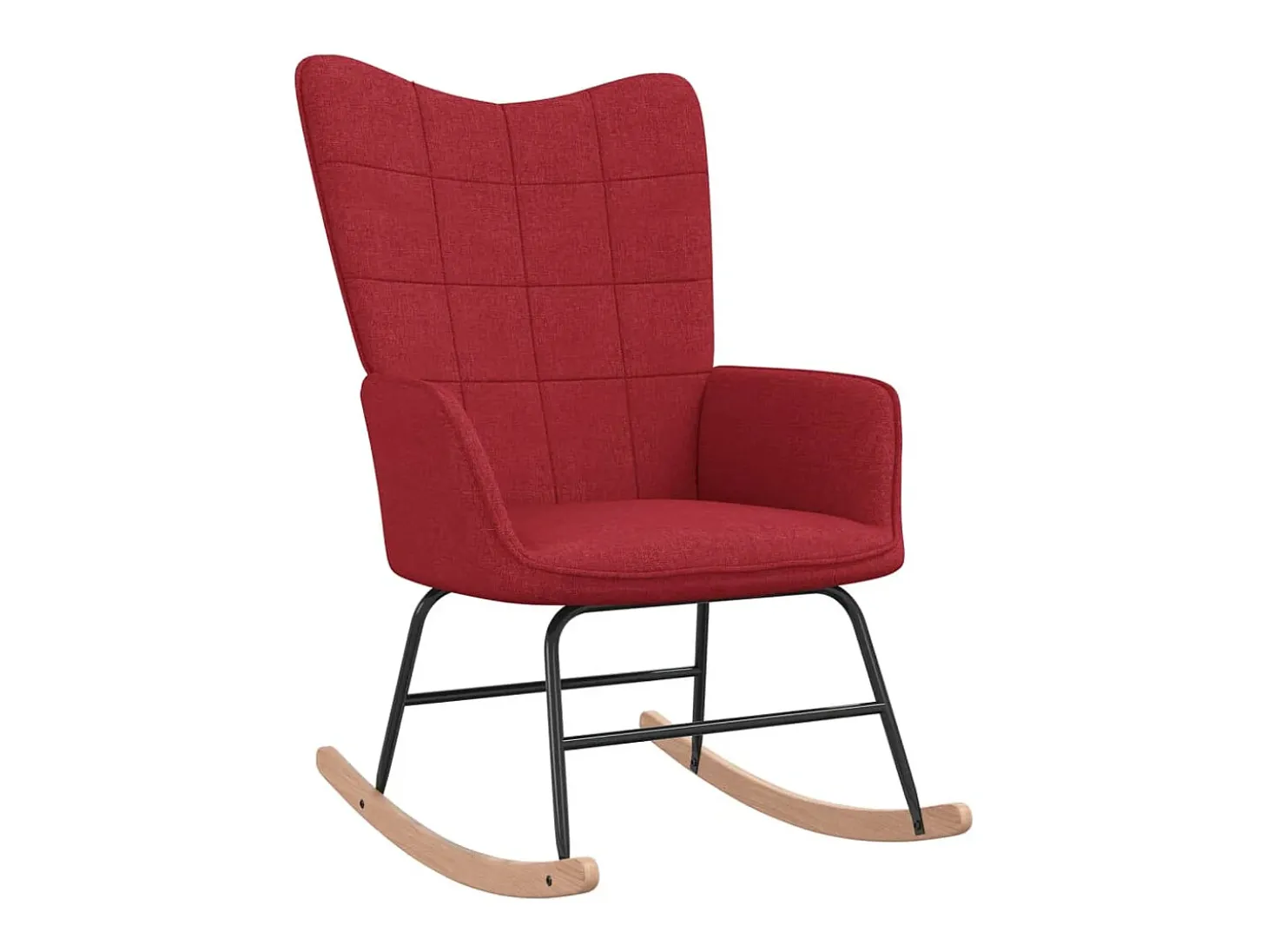 Cadeira de baloiço com banco tecido vermelho tinto PT903164