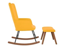 Cadeira de baloiço com banco veludo amarelo mostarda PT757561