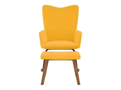 Cadeira de baloiço com banco veludo amarelo mostarda PT757561