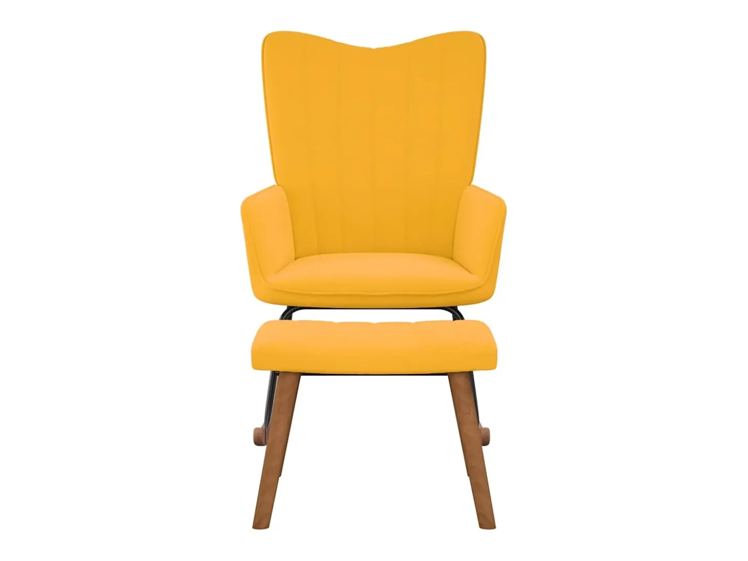 Cadeira de baloiço com banco veludo amarelo mostarda PT757561