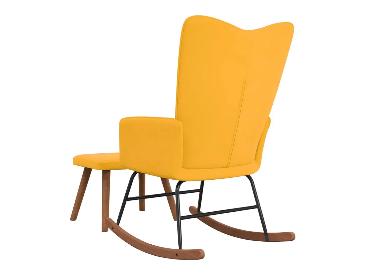 Cadeira de baloiço com banco veludo amarelo mostarda PT757561