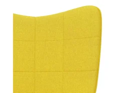 Cadeira de baloiço com banco tecido amarelo mostarda
