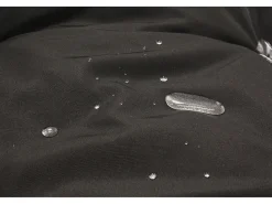 Cadeira de baloiço em resina preta com efeito de vime JANE com almofada confortável para interior e exterior