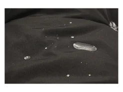 Cadeira de baloiço em resina preta com efeito de vime JANE com almofada confortável para interior e exterior