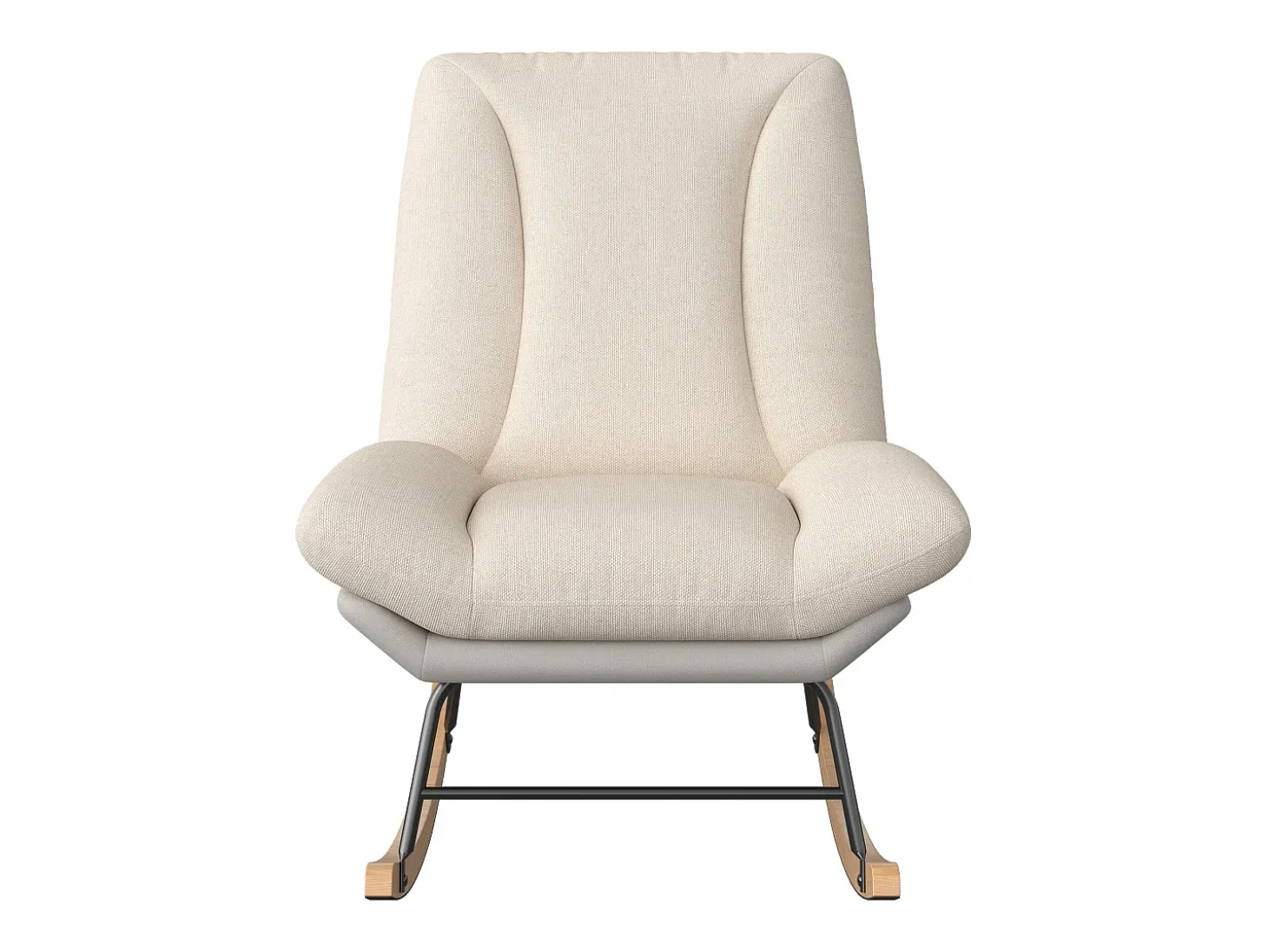 Cadeira de baloiço estofada - com encosto regulável, para sala de estar - quarto, varanda - 90,5 x 74 x 98 cm