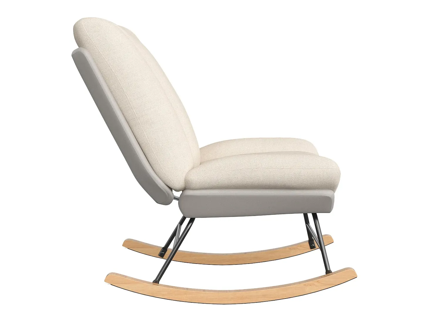 Cadeira de baloiço estofada - com encosto regulável, para sala de estar - quarto, varanda - 90,5 x 74 x 98 cm
