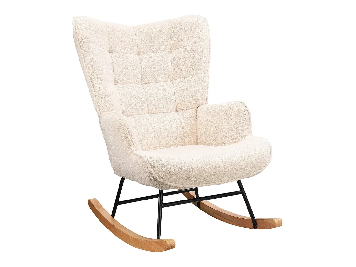 Cadeira de baloiço para adulto - Cadeira de baloiço ergonómica para exteriores - para sala de estar - Jardim - Quarto - Bege