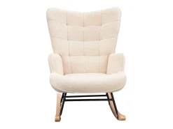 Cadeira de baloiço para adulto - Cadeira de baloiço ergonómica para exteriores - para sala de estar - Jardim - Quarto - Bege