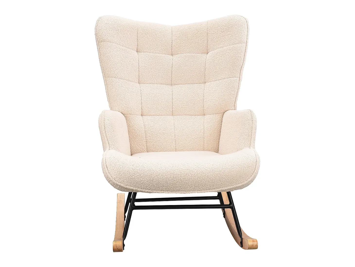 Cadeira de baloiço para adulto - Cadeira de baloiço ergonómica para exteriores - para sala de estar - Jardim - Quarto - Bege
