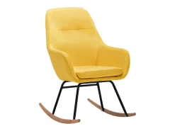 Cadeira de baloiço tecido amarelo mostarda