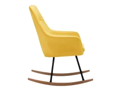 Cadeira de baloiço tecido amarelo mostarda