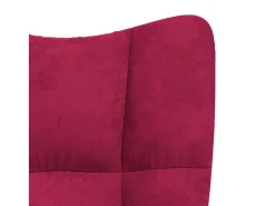 Cadeira de baloiço veludo vermelho tinto