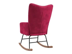 Cadeira de baloiço veludo vermelho tinto