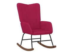 Cadeira de baloiço veludo vermelho tinto