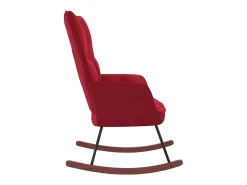 Cadeira de baloiço veludo vermelho tinto PT835571