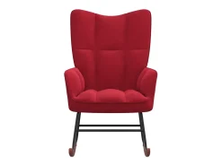 Cadeira de baloiço veludo vermelho tinto PT835571