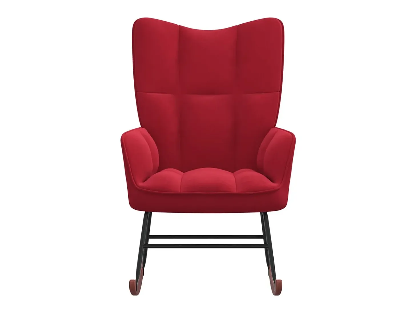 Cadeira de baloiço veludo vermelho tinto PT835571