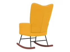 Cadeira de baloiço veludo amarelo mostarda PT963995