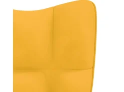 Cadeira de baloiço veludo amarelo mostarda PT963995