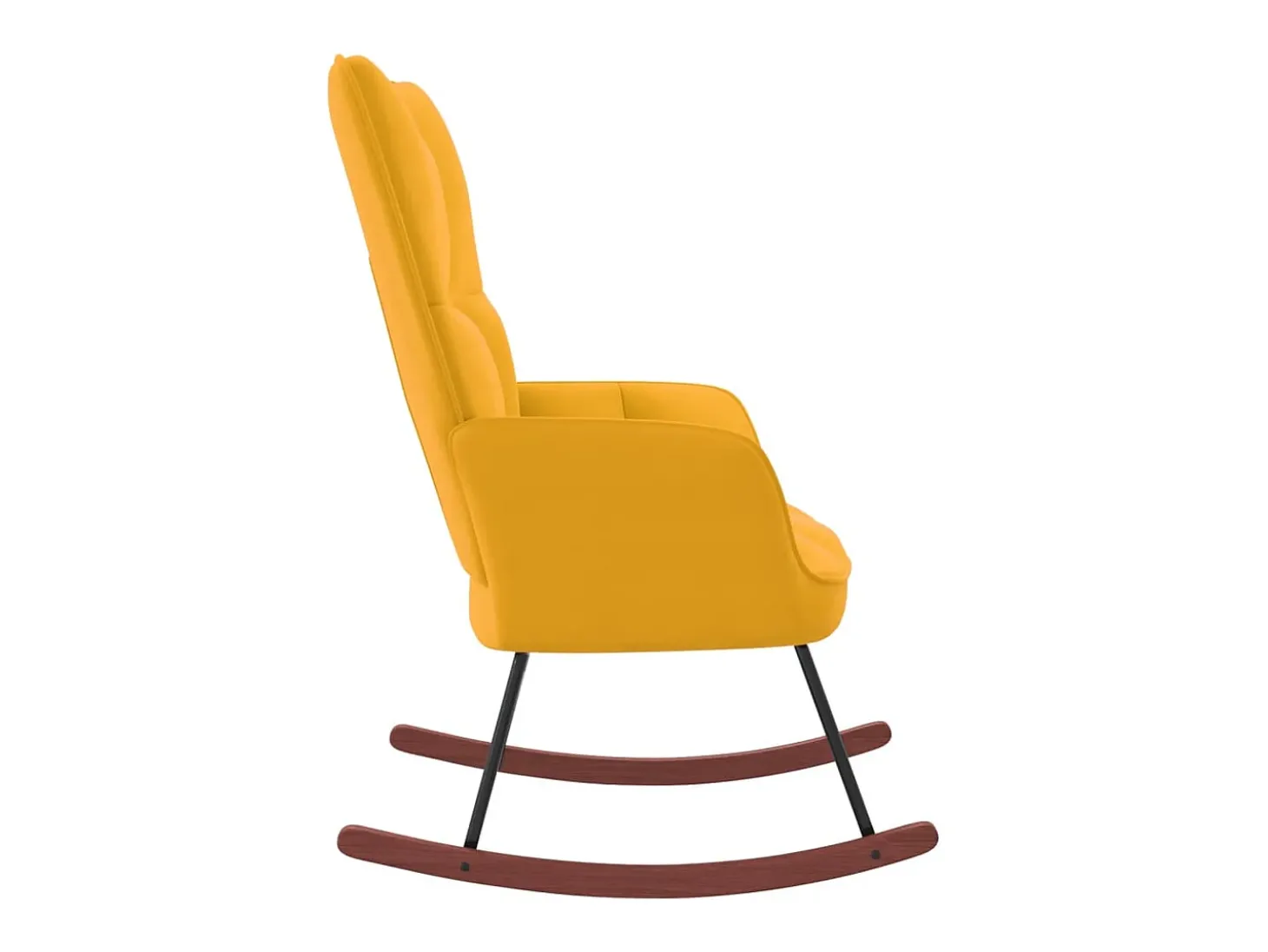 Cadeira de baloiço veludo amarelo mostarda PT963995