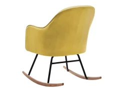 Cadeira de baloiço veludo amarelo mostarda PT703845