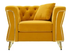 Cadeira de Braços VKH320, Amarelo, 104x83x76 cm, Kendra Home