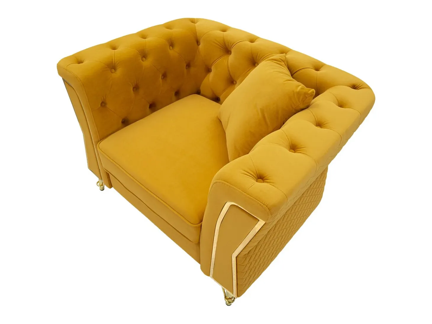 Cadeira de Braços VKH320, Amarelo, 104x83x76 cm, Kendra Home