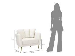 Cadeira de Braços VKH324, Bege, 88x77x74 cm, Kendra Home