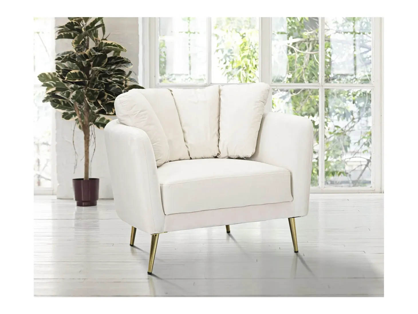 Cadeira de Braços VKH324, Bege, 88x77x74 cm, Kendra Home