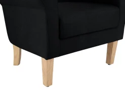 Cadeira de café estofada em tecido cinzento