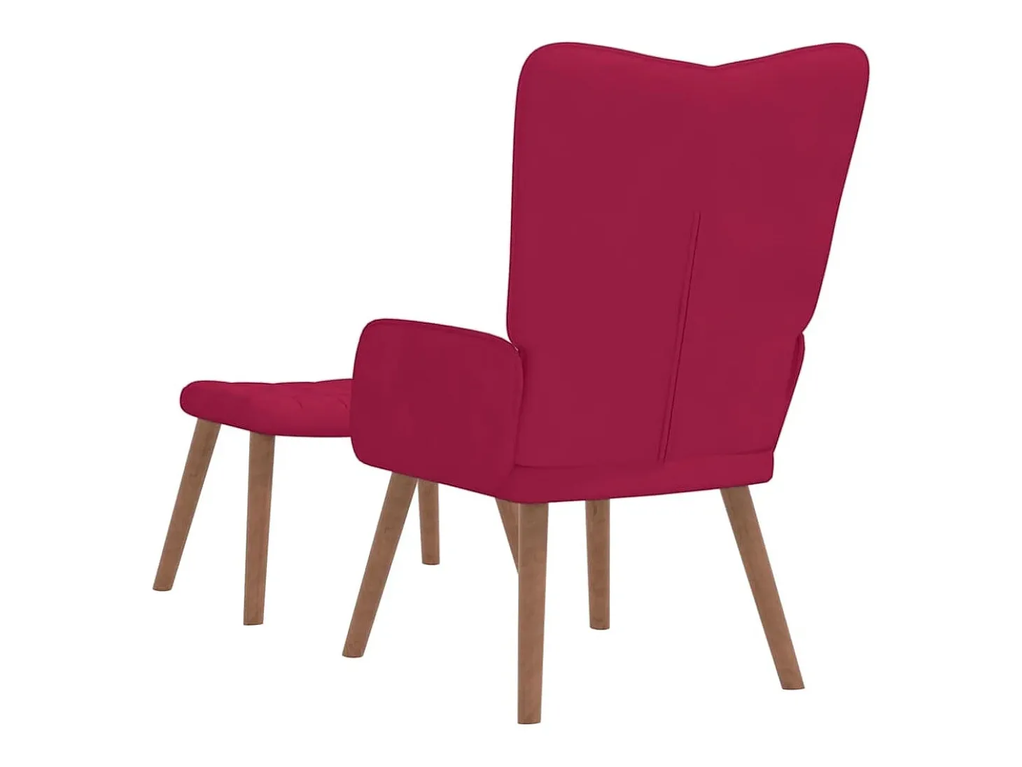 Cadeira de descanso com banco veludo vermelho tinto
