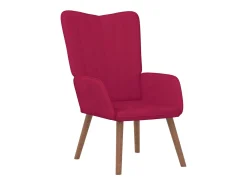 Cadeira de descanso com banco veludo vermelho tinto