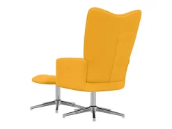 Cadeira de descanso com banco veludo amarelo mostarda PT843006