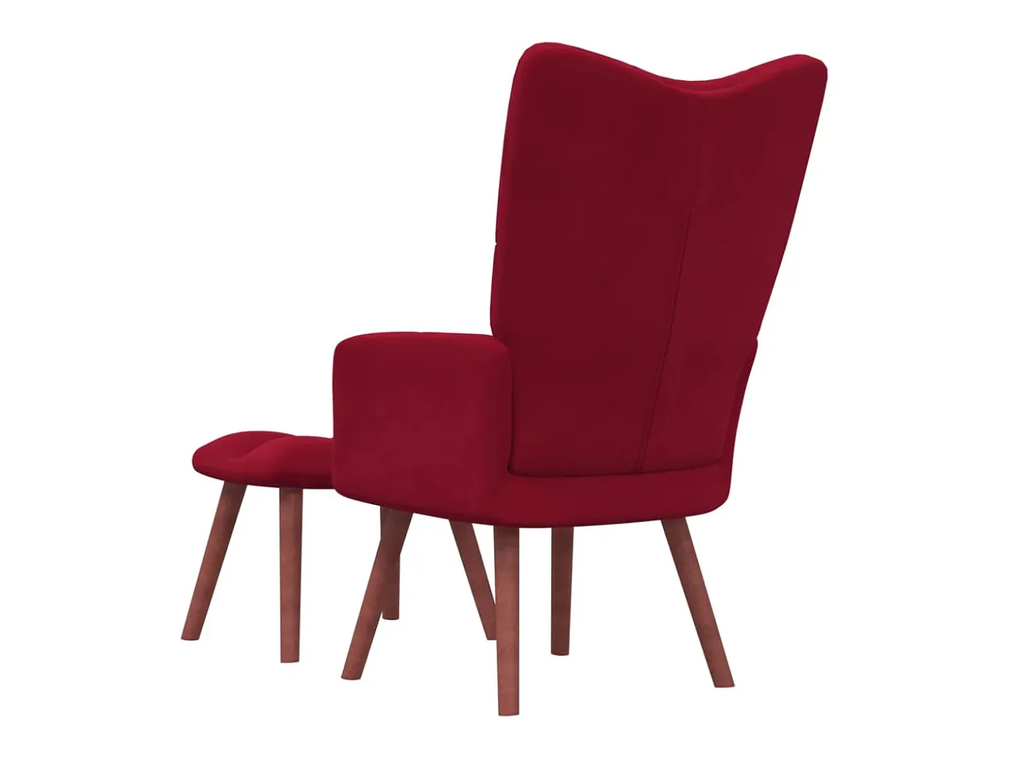 Cadeira de descanso com banco veludo vermelho tinto PT514771
