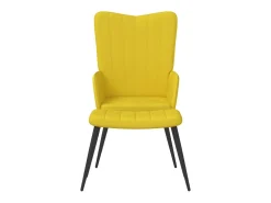 Cadeira de descanso com banco veludo amarelo mostarda PT895904