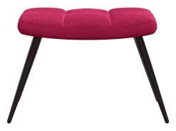 Cadeira de descanso com banco veludo vermelho tinto