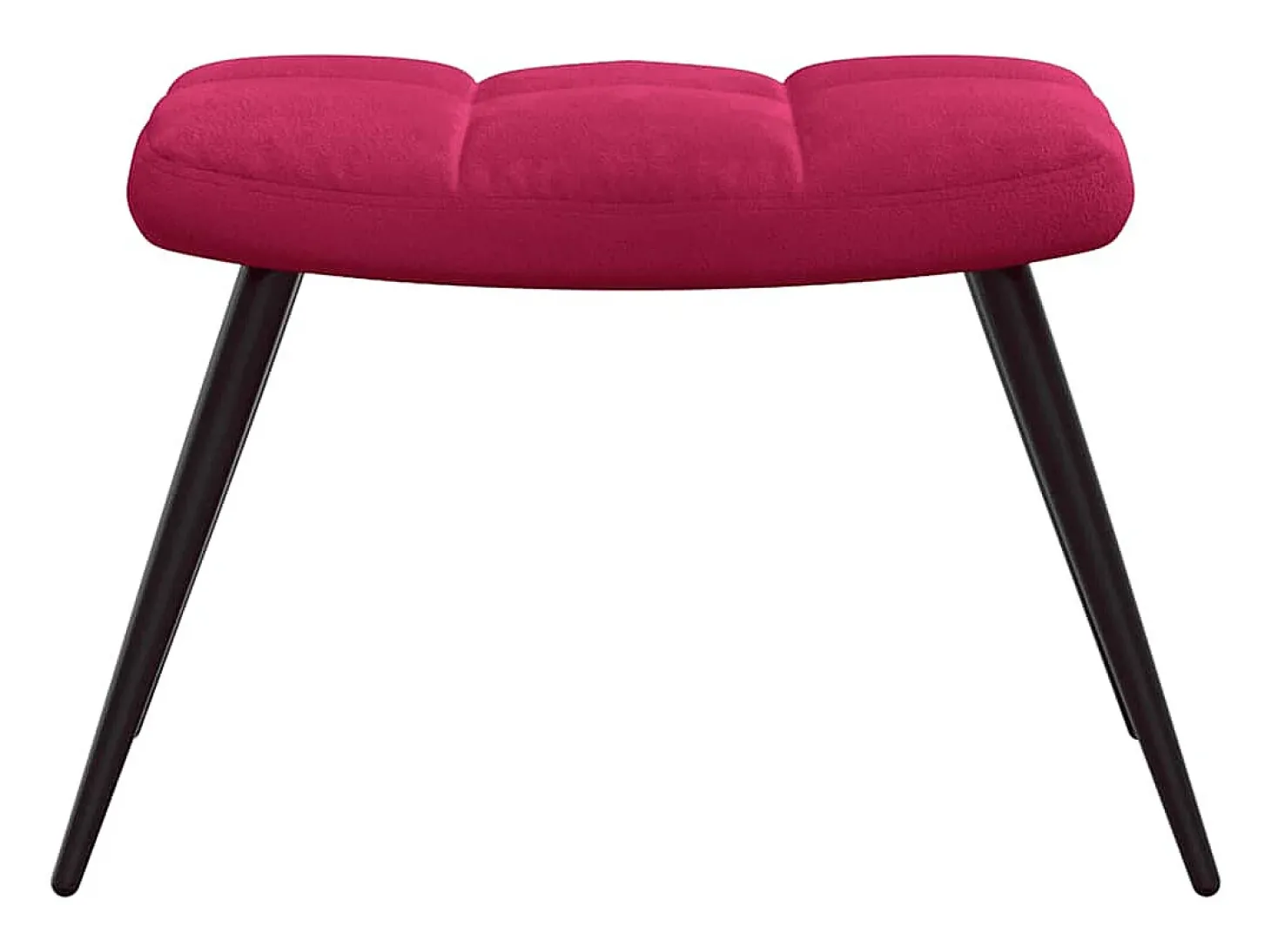Cadeira de descanso com banco veludo vermelho tinto