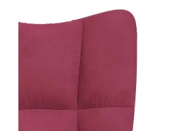 Cadeira de descanso com banco veludo vermelho tinto