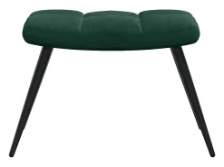 Cadeira de descanso com banco veludo verde-escuro