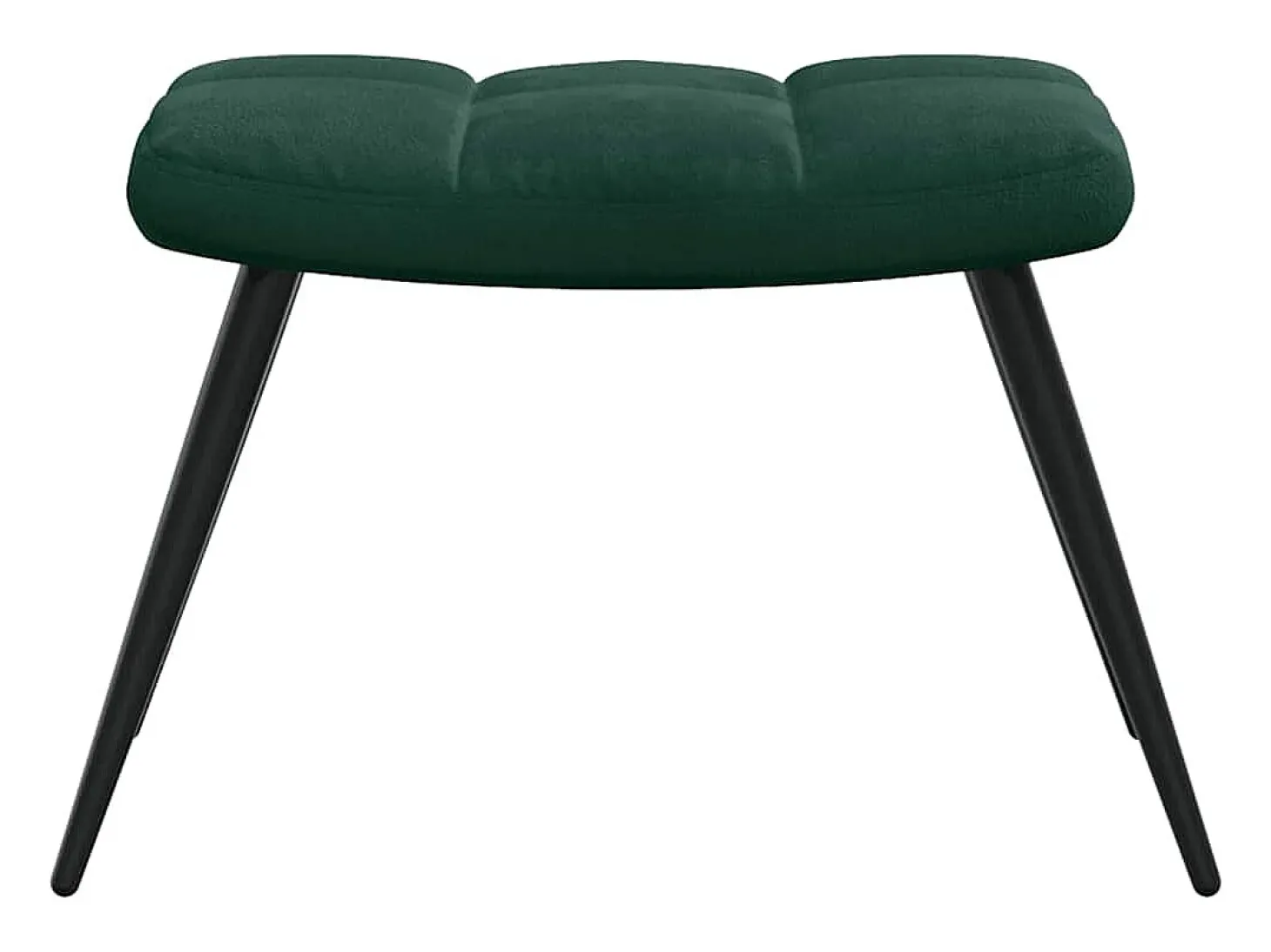 Cadeira de descanso com banco veludo verde-escuro