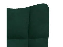 Cadeira de descanso com banco veludo verde-escuro