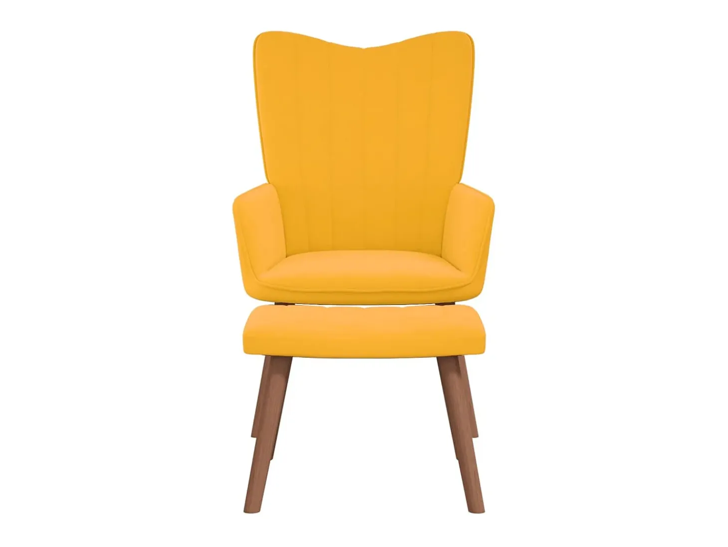 Cadeira de descanso com banco veludo amarelo mostarda PT420217
